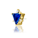14K Gold Enlee Sapphire Blue Threadless End
