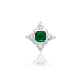 14kt Gold Kingsley  Emerald Green CZ Threadless End