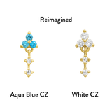 14kt Gold Maris White CZ Threadless End.