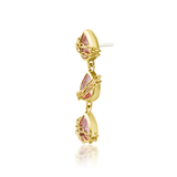 14kt Gold Baddie Pink CZ Threadless End