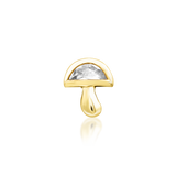 14K Gold Amanita White CZ Threadless End