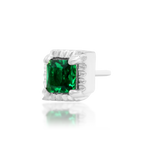 14kt Gold Arden Emerald Green CZ Threadless End