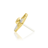 14KT Gold Hestia White CZ Threadless End