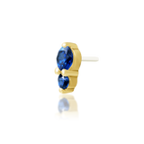 14K Gold Aman Sapphire Blue Threadless End