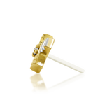 14KT Gold Treasure White CZ Threadless End