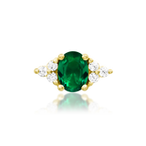 14kt Gold Harial Emerald Green CZ Threadless End