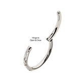 Titanium Baguette CZ/Opal Side Facing Clicker