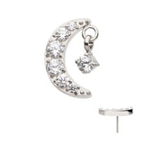 Titanium Moon CZ & Dangle CZ Top