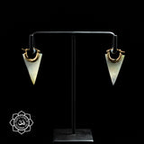 Yellow Brass Mother of Pearl Spear Hangers