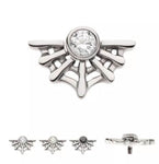 Titanium Bezel Set CZ Spiderweb Top