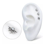 Titanium Bezel Set CZ Spiderweb Top