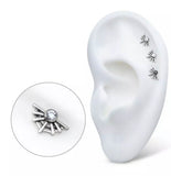 Titanium Bezel Set CZ Spiderweb Top