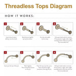 Threadless Titanium Curved Fixed-Bead Barbell