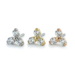 18K Gold Trinity CZ Threadless End