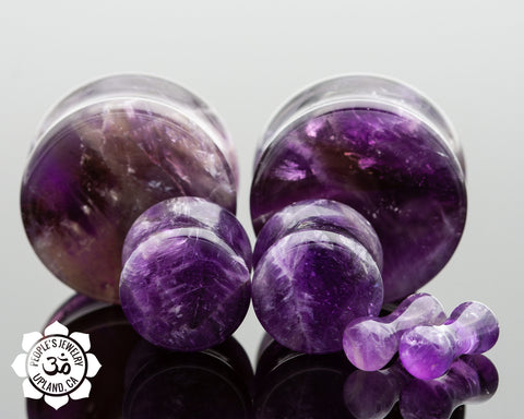 Double Flare Amethyst Plugs