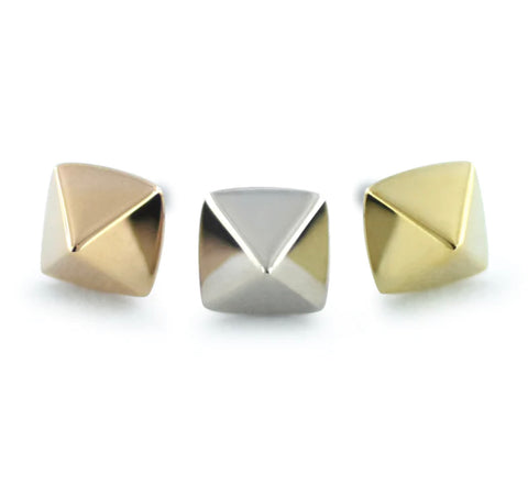 18K Gold Pyramid Threadless End