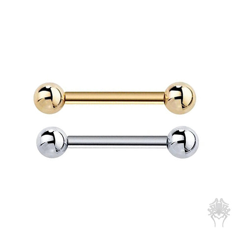 14K Solid Gold Barbell (2 colors)