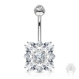 14Kt. Gold Marquise Cut CZ Navel Ring