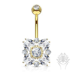 14Kt. Gold Marquise Cut CZ Navel Ring