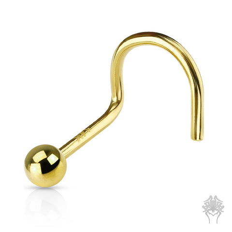 14Kt. Gold 2mm Solid Sphere Nose Twist