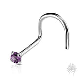 14Kt. Gold 2mm CZ Nose Twist