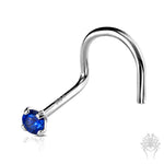 14Kt. Gold 2mm CZ Nose Twist
