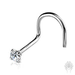 14Kt. Gold 2mm CZ Nose Twist