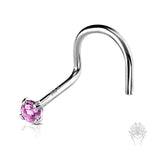 14Kt. Gold 2mm CZ Nose Twist