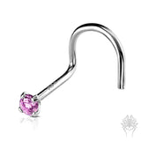 14Kt. Gold 2mm CZ Nose Twist