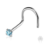 14Kt. Gold 2mm CZ Nose Twist