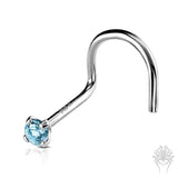 14Kt. Gold 2mm CZ Nose Twist
