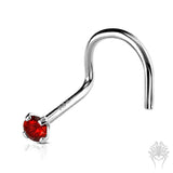 14Kt. Gold 2mm CZ Nose Twist
