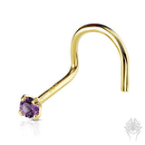 14Kt. Gold 2mm CZ Nose Twist