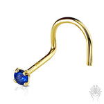14Kt. Gold 2mm CZ Nose Twist