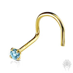 14Kt. Gold 2mm CZ Nose Twist