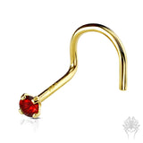 14Kt. Gold 2mm CZ Nose Twist
