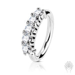 14Kt. Gold Five CZ  Hinged Segment Ring
