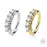 14Kt. Gold Five CZ  Hinged Segment Ring