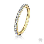 14Kt. Gold Side CZ Paved Hinged Segment Ring