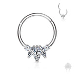 14 Kt. Gold Three Marquise CZ Hinged Segment Ring