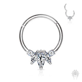 14 Kt. Gold Three Marquise CZ Hinged Segment Ring