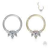 14 Kt. Gold Three Marquise CZ Hinged Segment Ring