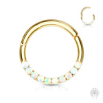 14Kt. Gold Opal Front Hinged Segment Ring