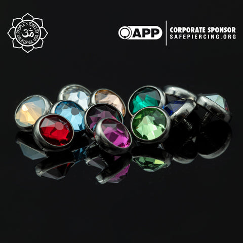 Flat-Back Swarovski Titanium Threaded End