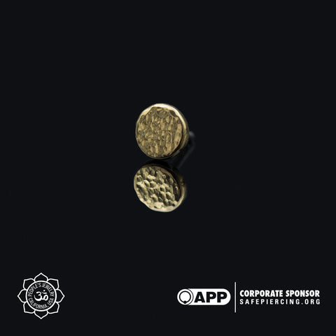 14K Gold Textured Disk Threadless End
