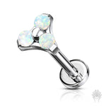 Triangle Opal Flower Top & Labret Post