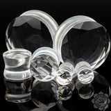 Double Flare Faceted AB Glass Plugs (4 colors)