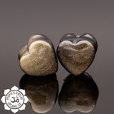 Double Flare Obsidian Heart Plugs (2 colors)