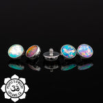 Bezel-Set Opal Cabochon Titanium Threaded End