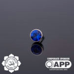 Bezel-Set Swarovski Titanium Threaded End